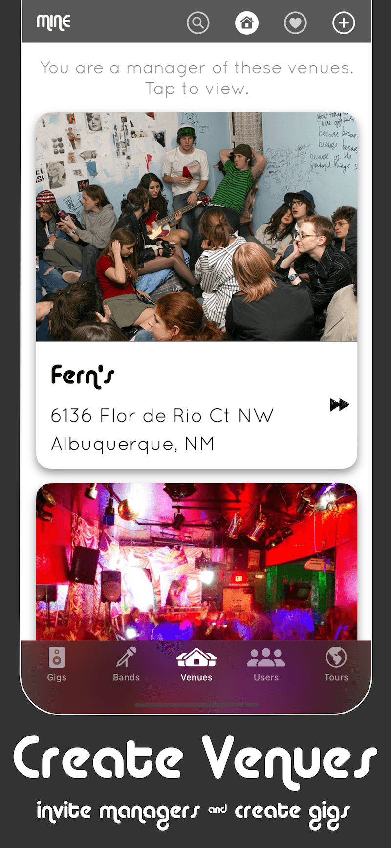 Create Venues on Gigroad