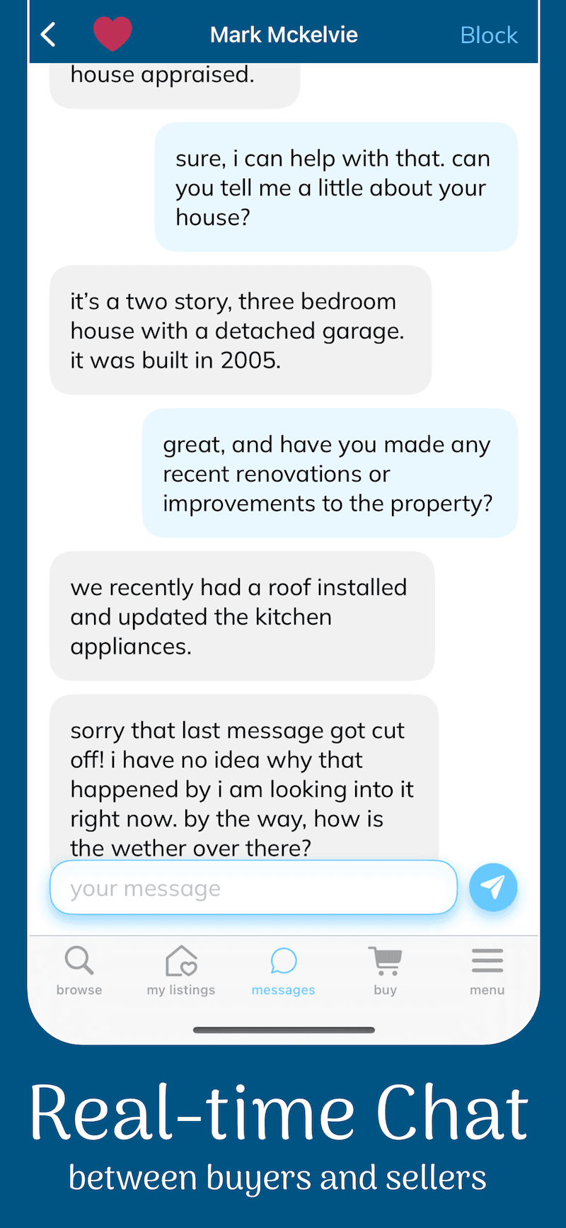 Chat with Buyers and Sellers in Real-time on Listella