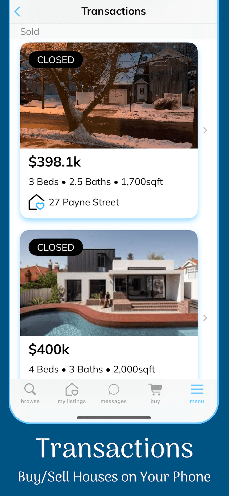 Buy and Sell Houses on Your Phone with Listella